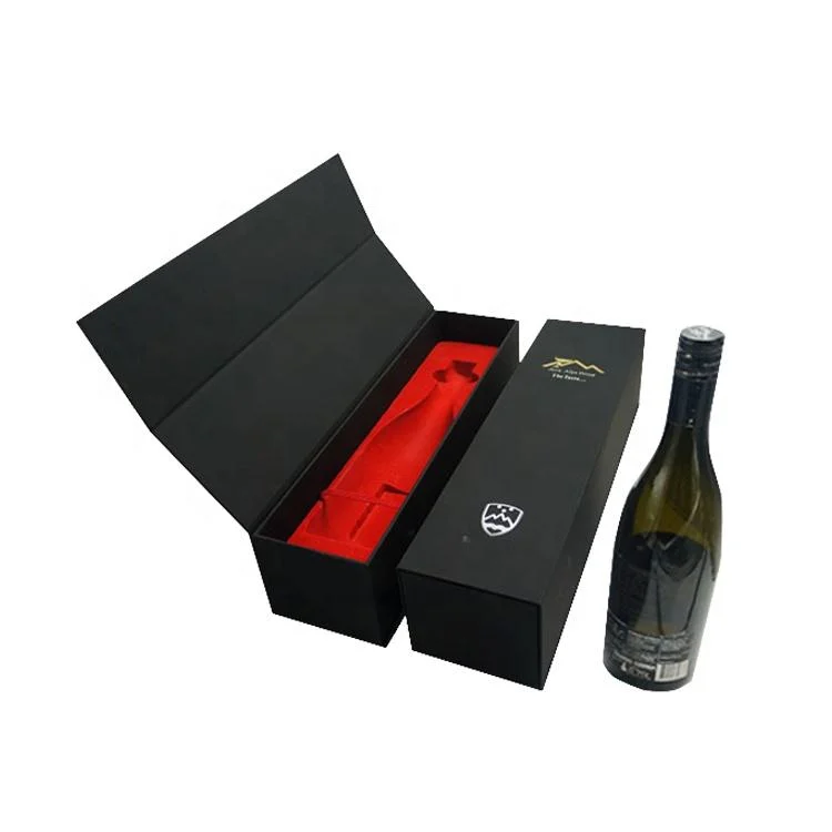 Classic Design Wholesale Wine Wooden Box Flip Cover Gold Stamping Alcohol Packaging