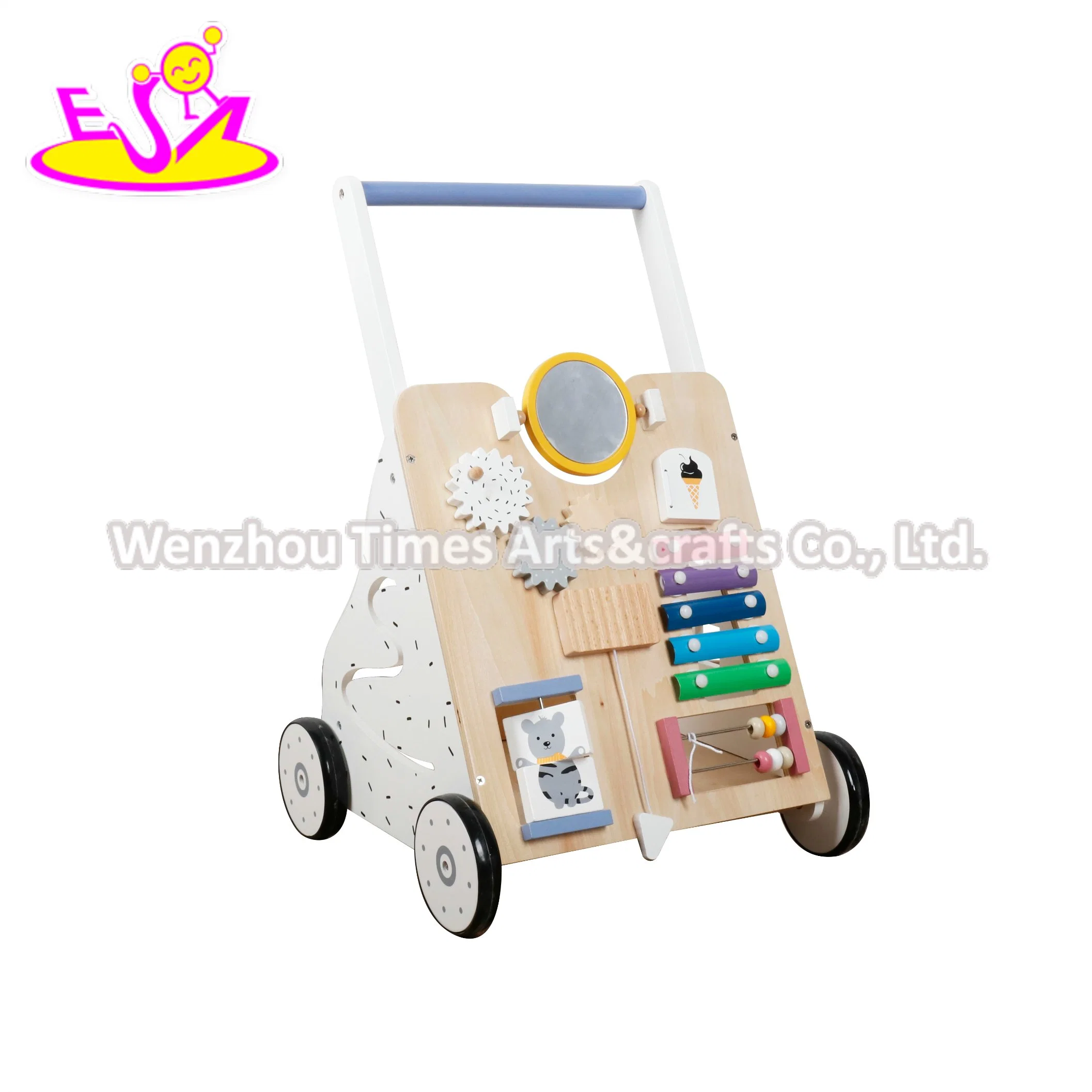 New Design Early Learning Wooden Push Along Activity Walker Toys for Kids W16e159b