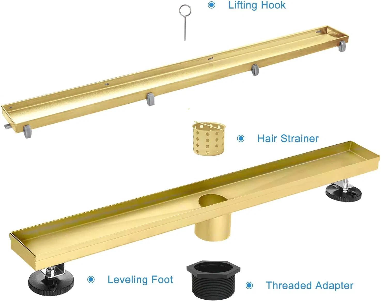 Linear Shower Drain, Gold Shower Drain 60 Inch