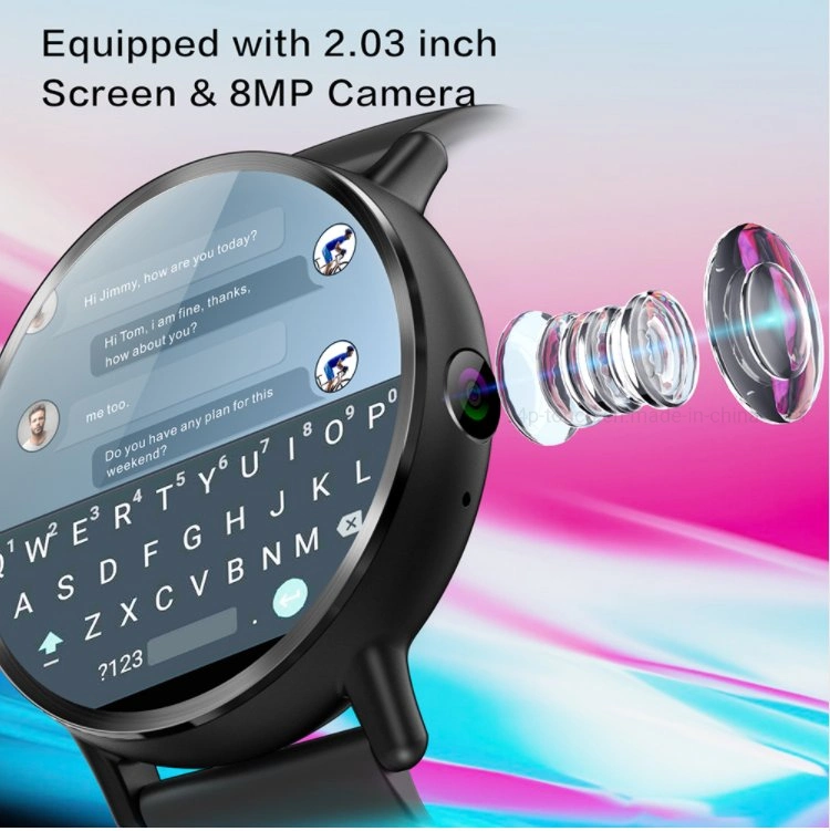 4G confiable pantalla grande bonita Smartwatch Teléfono con IP67 impermeable Cámara dual de frecuencia cardiaca DM19