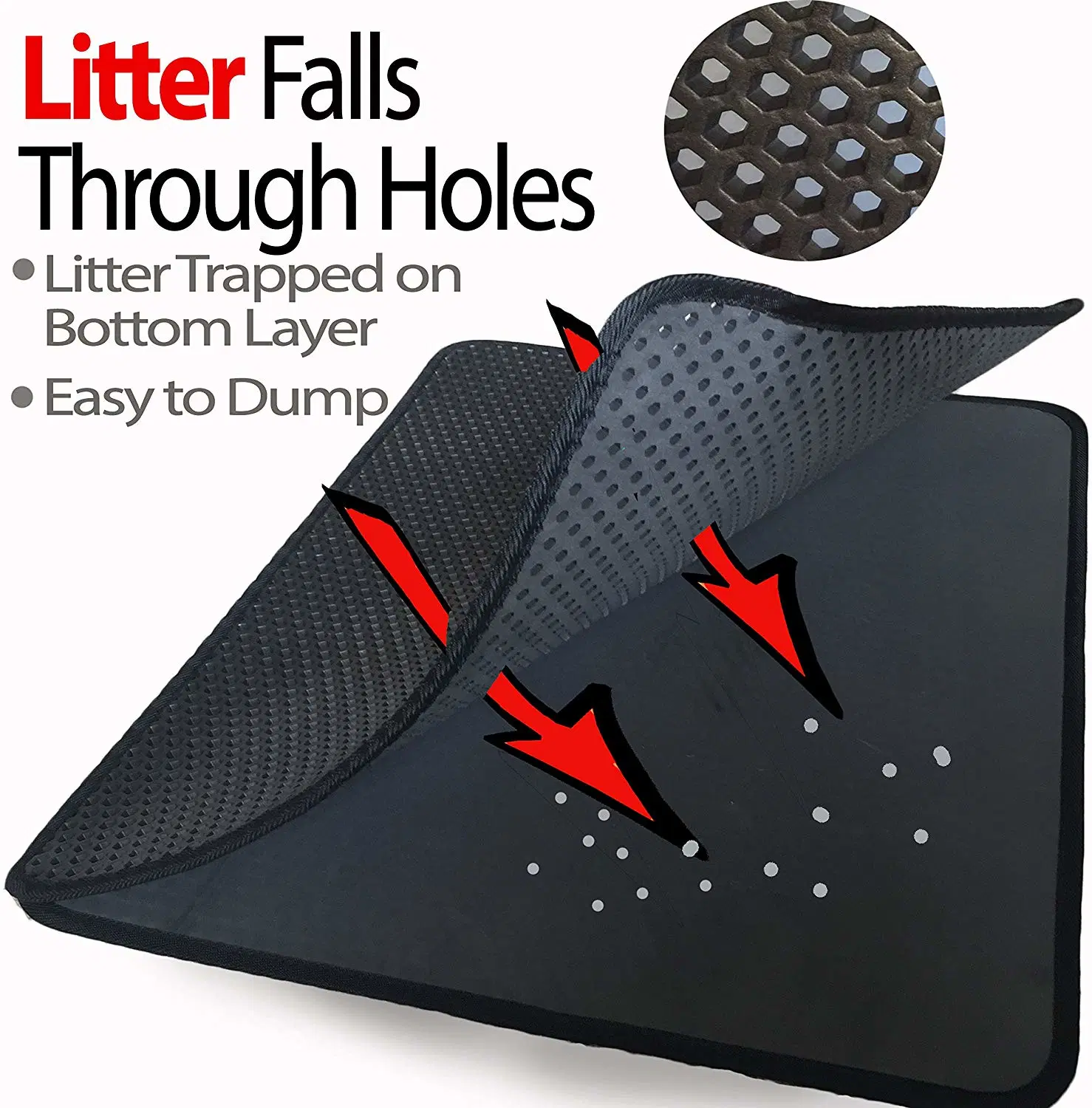 Household Pet Litter Trapper Catcher Cats Pad - Black Litter Cats Mat