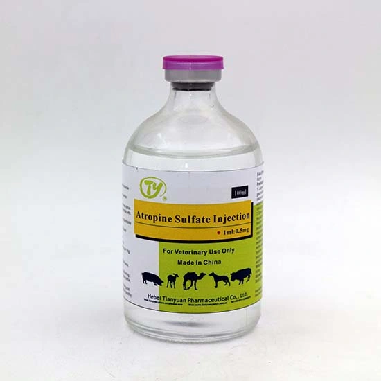 Injecção de sulfato de atropina drogas animal 1mg