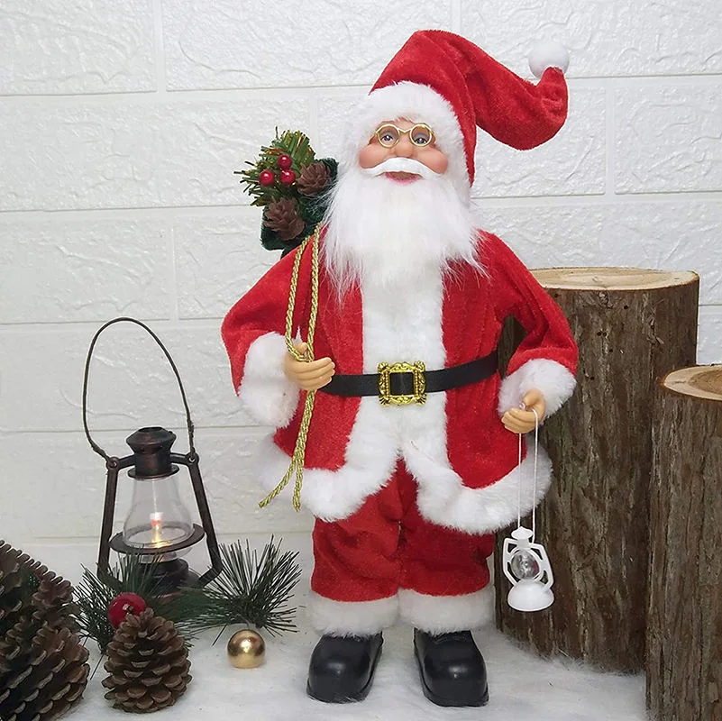 Hot Sale Christmas Santa Claus with Gift Bag Ornament Decoration