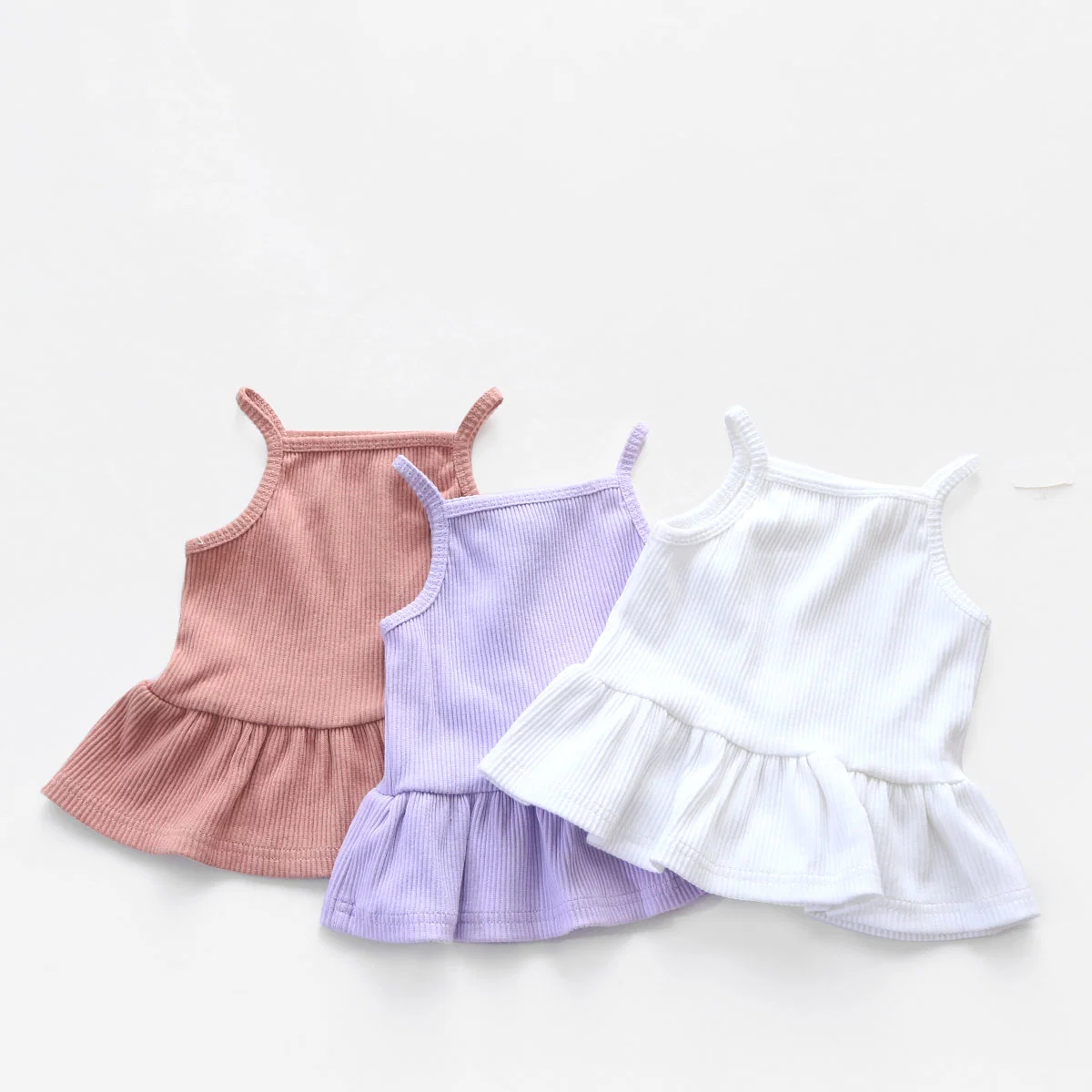 100% Cotton Ribbed Kids Camisole Top Baby Girls Top