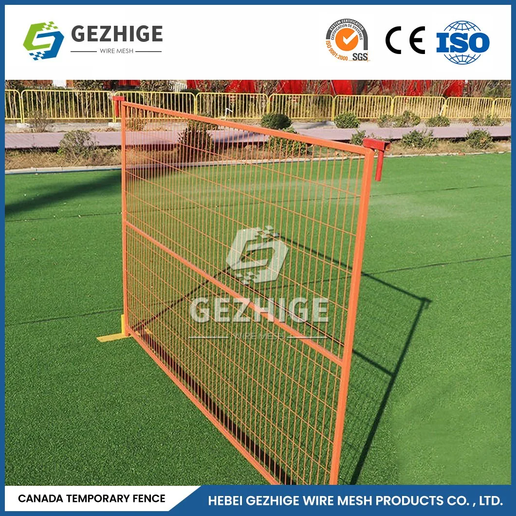 Gezhige Galvanized Construction Temporary Fencing Canada Ral 1021 Yellow Construction Safety Fencing China Suppliers Temporary Electric Fence for Horses