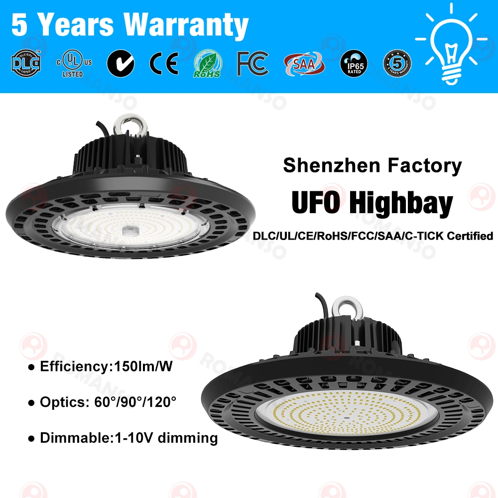 Romanso Warehouse High Bay Light LED High Bay Light UFO 100W 200W for Industry