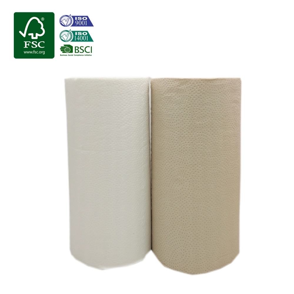 Amostra grátis altamente absorventes Bambu toalhas de papel 2 camadas de tecido de cozinha do rolo de papel