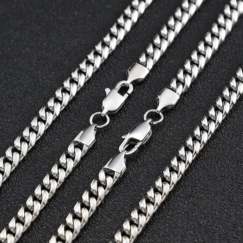 Stainless Steel Necklace Hip Hop Jewelry Silver 925 Fashion Polish Chain