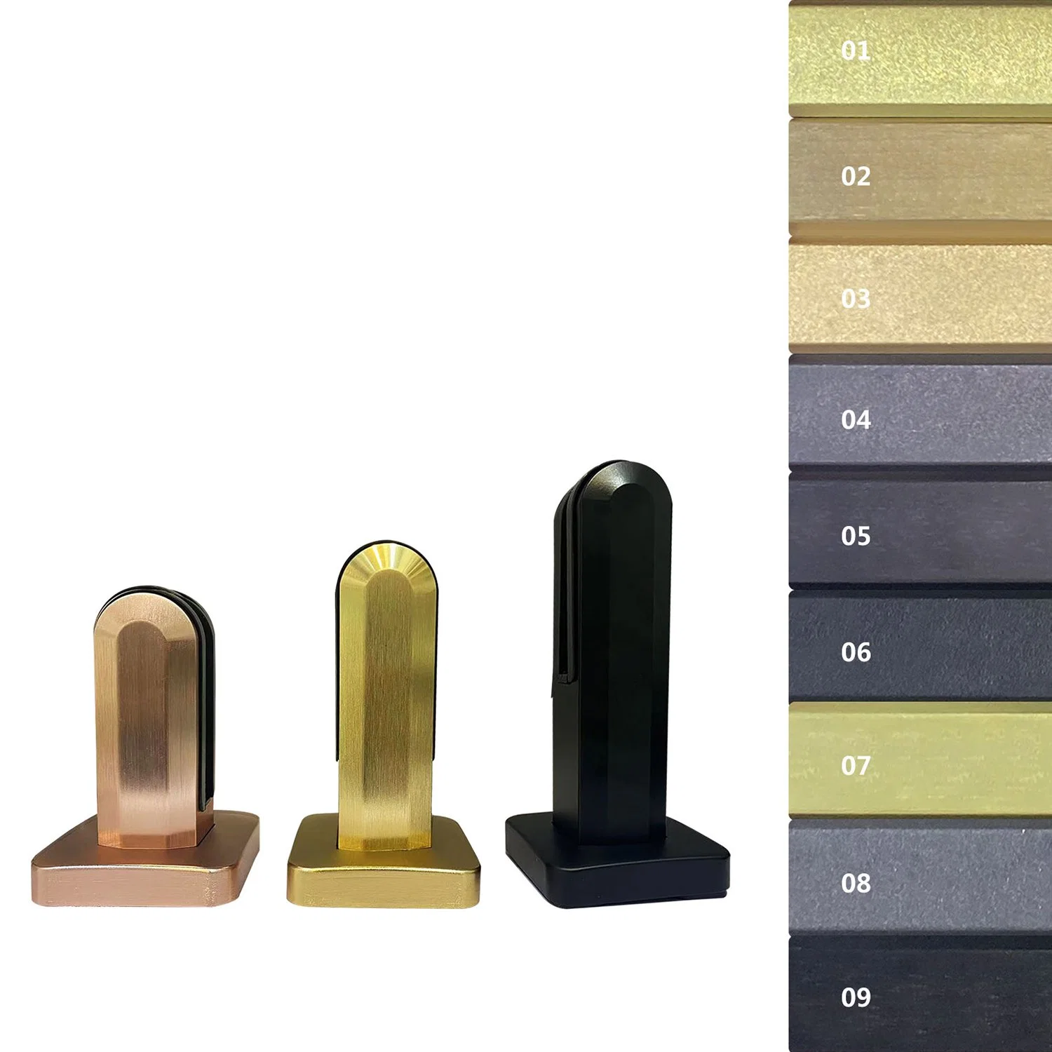 Gold Farbe Aluminium Glas Geländer Klemme Home Dekor Geländer Handläufe Glasclip