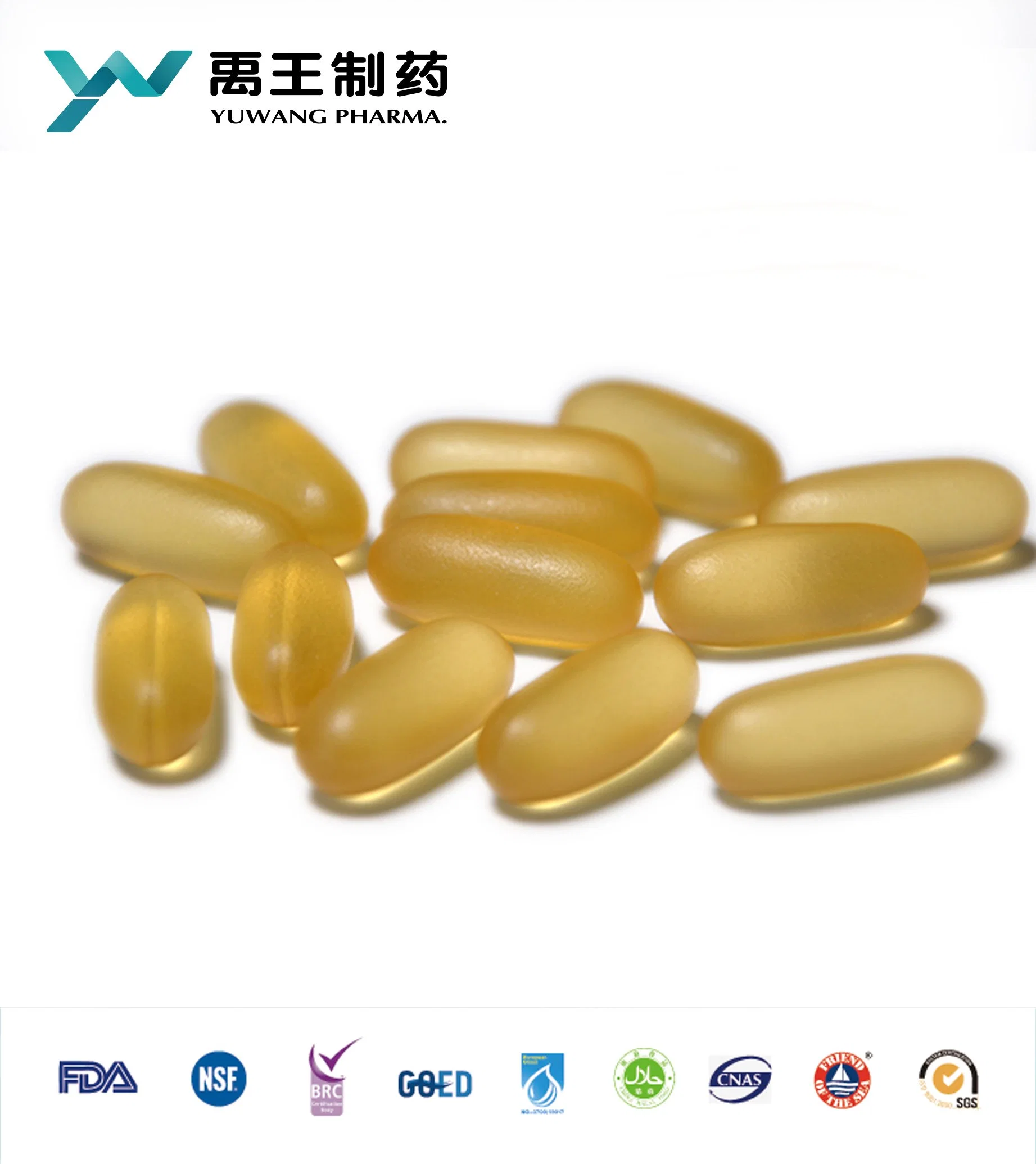 Capsules de gel souple à l'huile de poisson Omega-3 EPA&amp;DHA avec Vegen de poisson Gélatine Shell