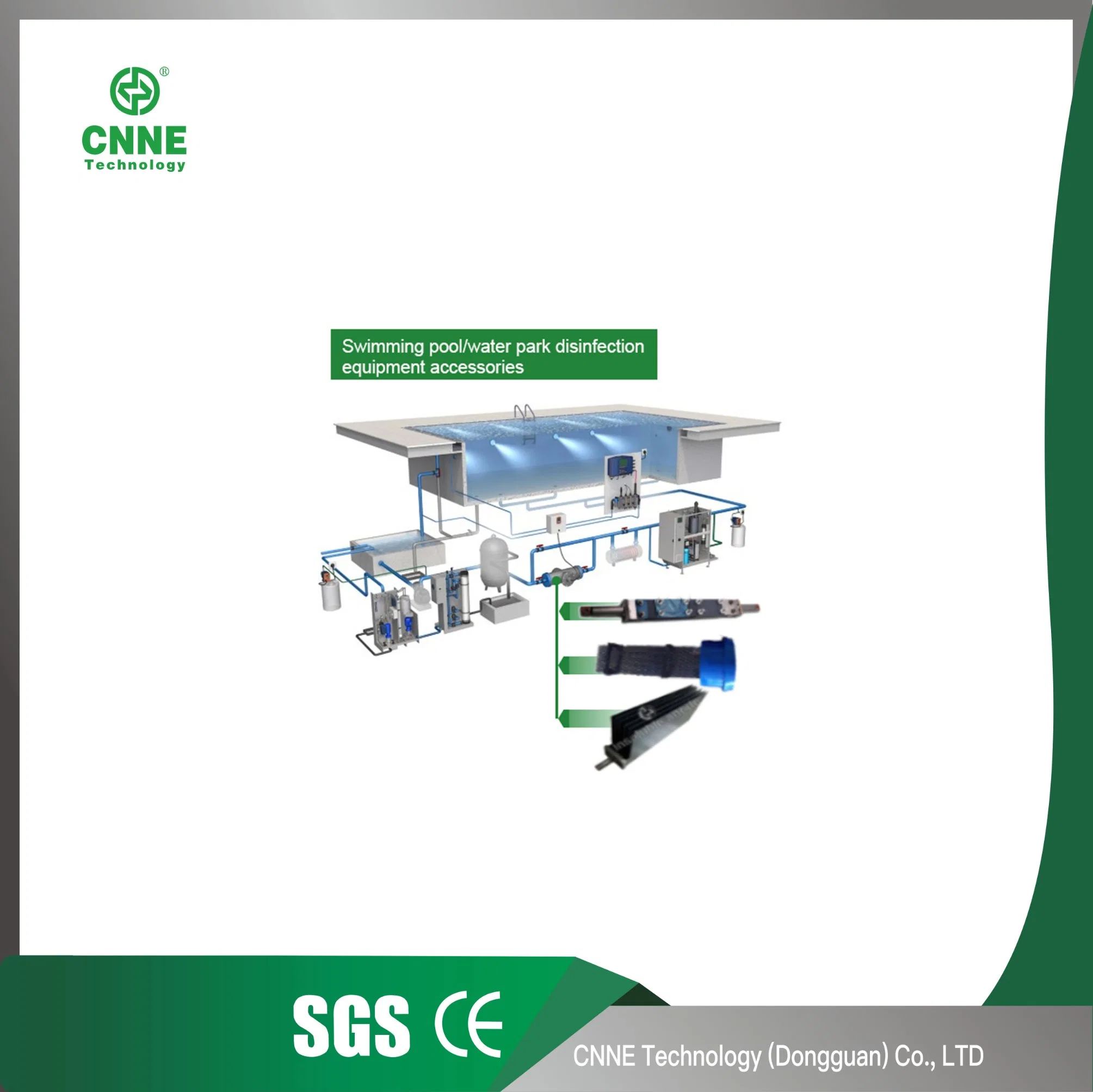 Groupe d'électrodes en titane recouverte de sel de l'Électrolyse chlorateur Cellule de piscine