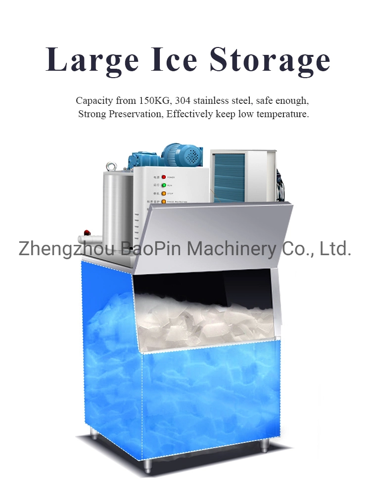 OEM&ODM Commercial Refrigerators Equipment Flake Ice Maker Flake Ice Machine with Storage Bin