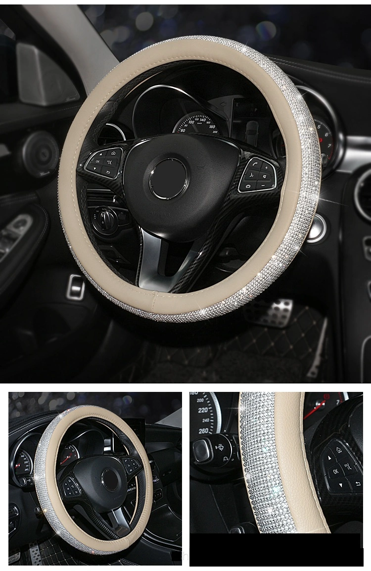 Bling Rhinestones Crystals Diamond No Drop Steering Wheel Covers