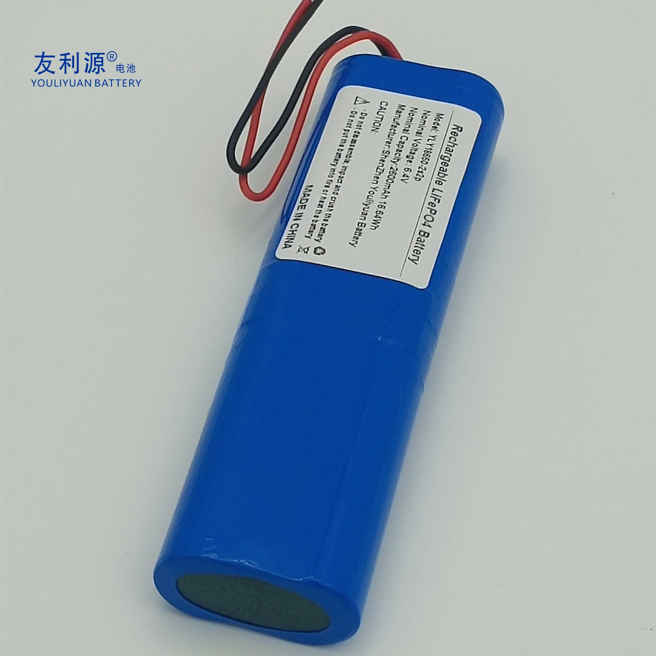 18650 Cell 2s2p 6.4V 2600mAh LiFePO4 Battery with BMS for Lamp Walkie-Talkie Cordless Tools