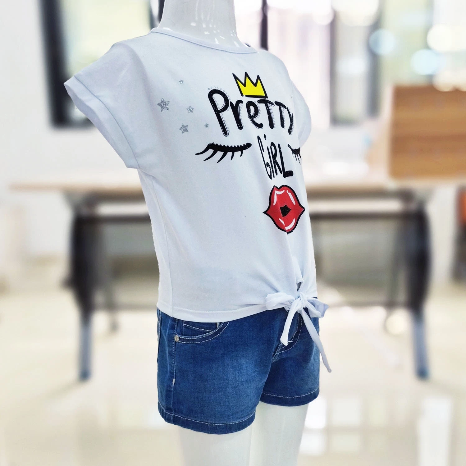 Summer Fashion Children's Short Sleeve Tassel Decorated Children's Short Sleeve Cute Little Girl Short Sleeve