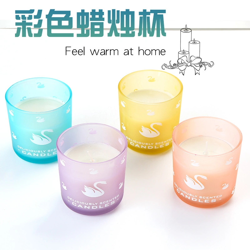 Hot Sale 45 Hour Blue Swan Colorful Wholesale/Supplier Soy Wax Aluminum Foil Glass Candle for Church Decoration