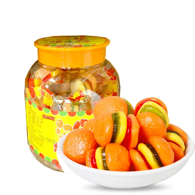 Vente en gros en vrac halal Hamburger Shape Sweet Jelly Burger gelée en gelée de bonbons