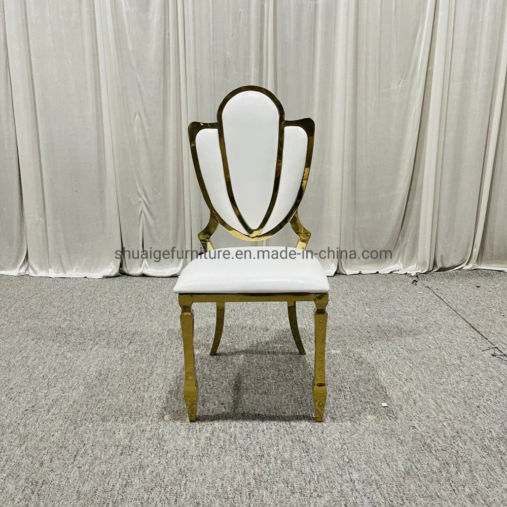 Gold Edelstahl Bankett Dining Chair Sets für Hochzeitsveranstaltungen