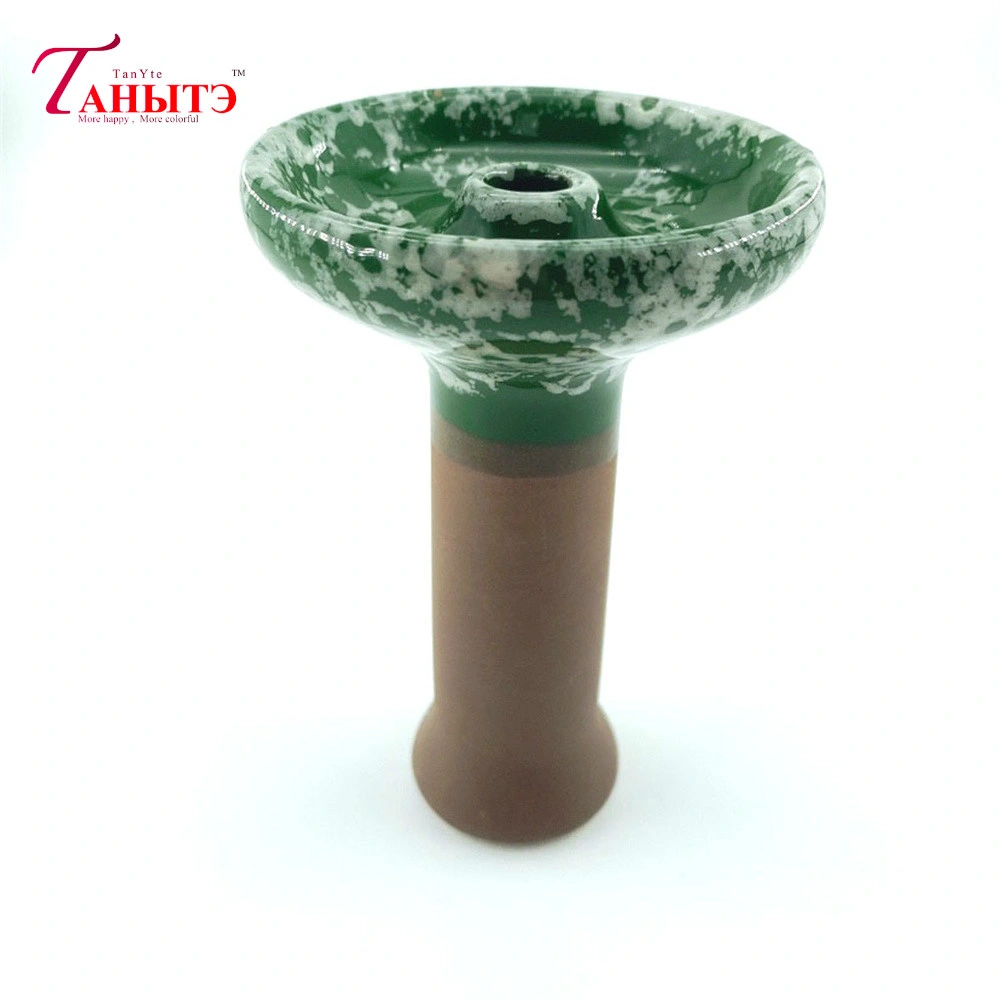 Reusable Ripple Ceramic Hookah Bowl Single Hole Shisha Bowl Glaze Chicha Head for Glass Water Pipe Charcoal Holder
