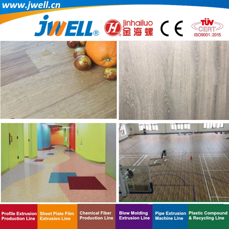 Jwell-PVC Plastic Floor Leather Recycling Agricultural Making Extrusion Machine for Auto Hotel Amusement Place House Hall Decoration