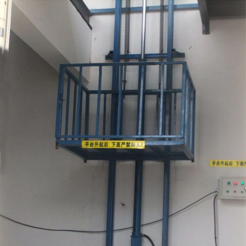 Wall Mounted Warehouse Guide Rail Cargo Lift Vertical Freight Elevator Lifting Equipment