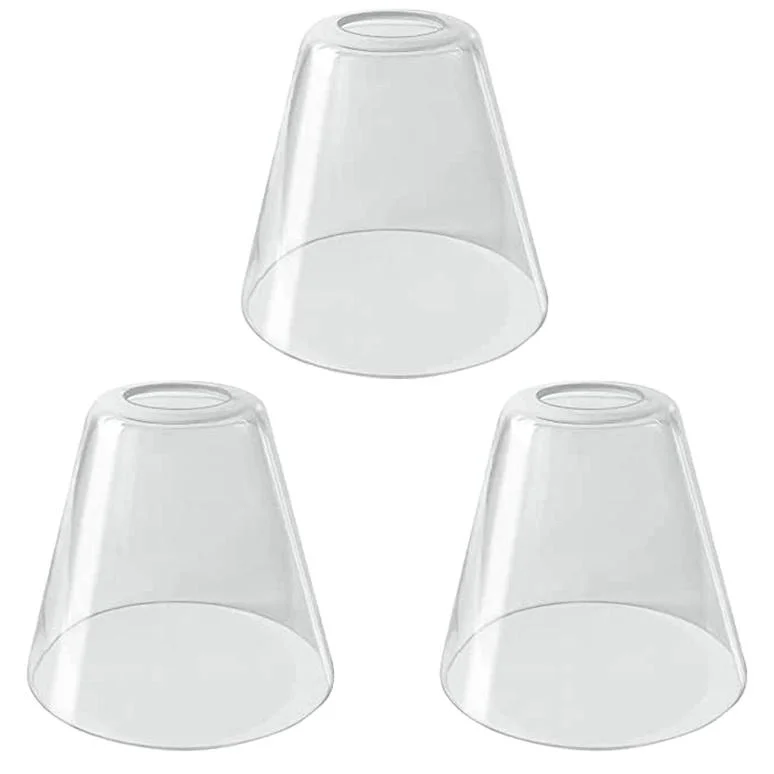 3 Pack Clear Cone Glass Lamp Covers Replacements for Lighting Fixtures