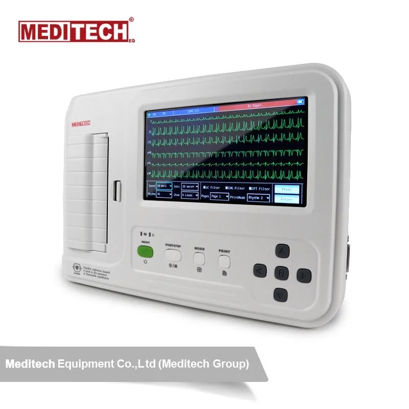 Portable 6-Channel ECG Electrodes ECG/EKG Machine Large Capacity Cardiac Medical Equipment