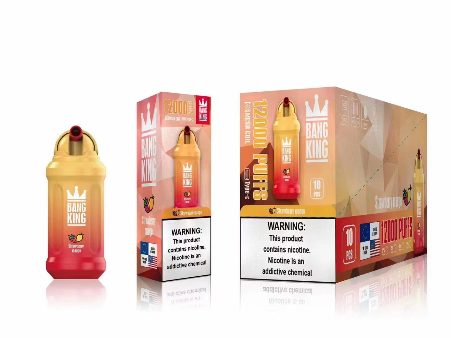 Venta en caliente VAPE Bang King 12000/12K Puffs Frutas populares Sabores