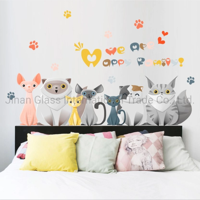 Cartoon Nordic Style Cat Wall Sticker Children's Room Kindergarten Wall Room Decoration Wallpaper Door Sticker