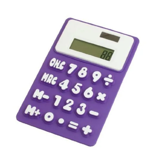 8 Digit Solar Powered Pocket Silicone Calculator Silicone Foldable Calculator