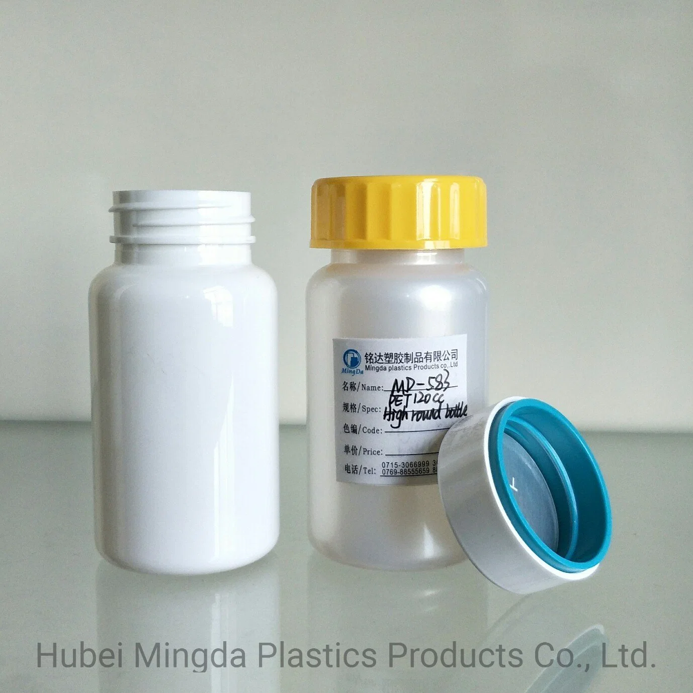 PET/HDPE MD-583 زجاجة بلاستيكية سعة 120 مل للطب/الطعام/منتجات الرعاية الصحية التغليف