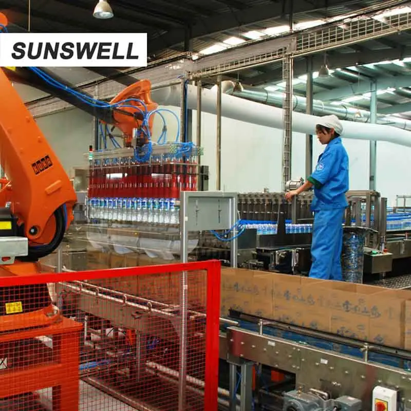 Sunswell Sparkling Water Blowing Filling Capping Combiblock Wooden Packaging