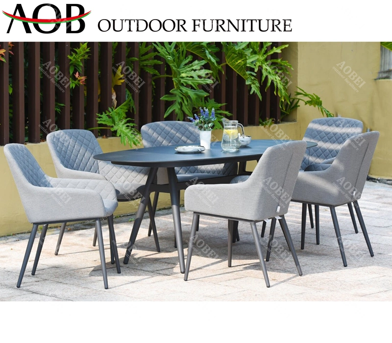 Modern Garden Exterior Home Outdoor Hotel Bar Beach Restaurant Fabric Dining Chair Table Furniture Set