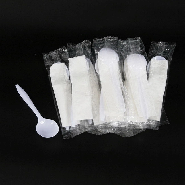 Disposable 2.5g 3G White Plastic Fork Spoon Knife Cutlery Set