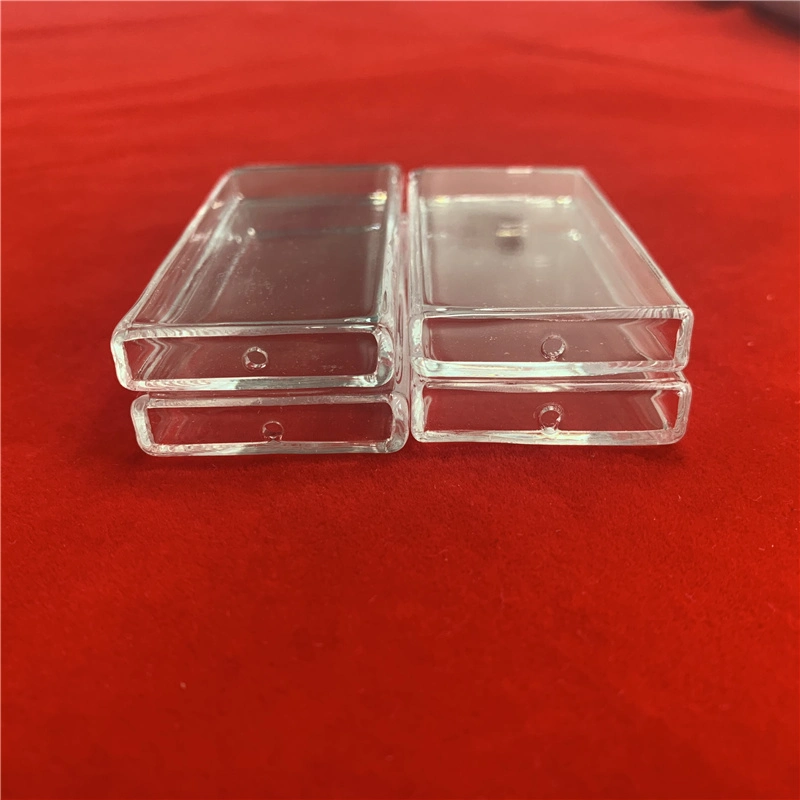 High Purity Heat Resistance Transparent Customized Square Silica Quartz Glass Tube with Drilled Holes