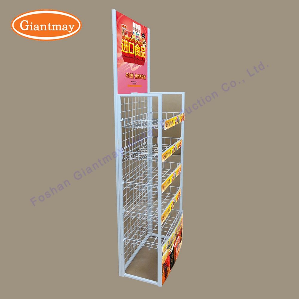 Retail Wire Stand Metal Mesh Display Stand Snack Rack