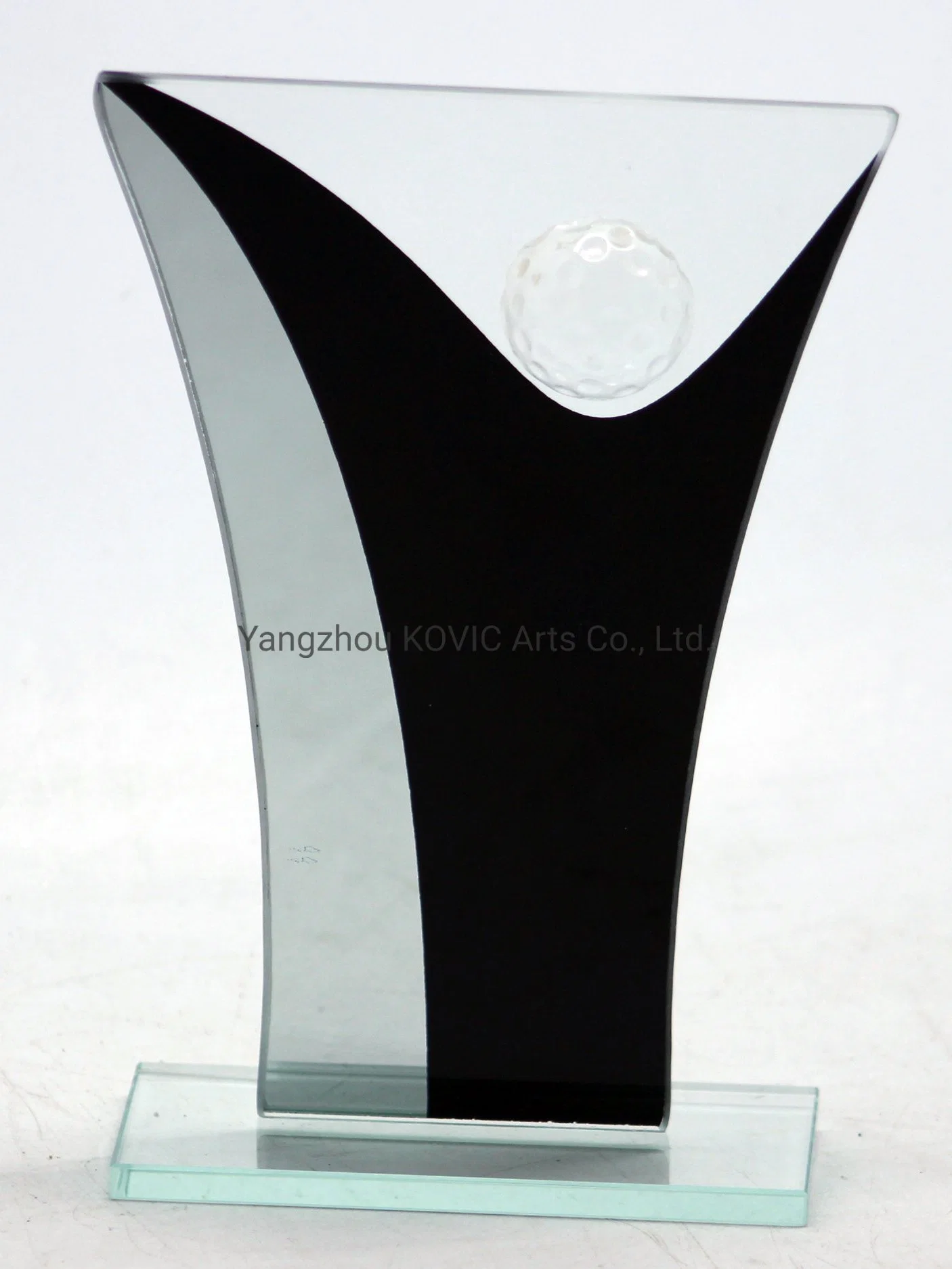 La bola de trofeo de cristal transparente para el premio en blanco personalizados regalo