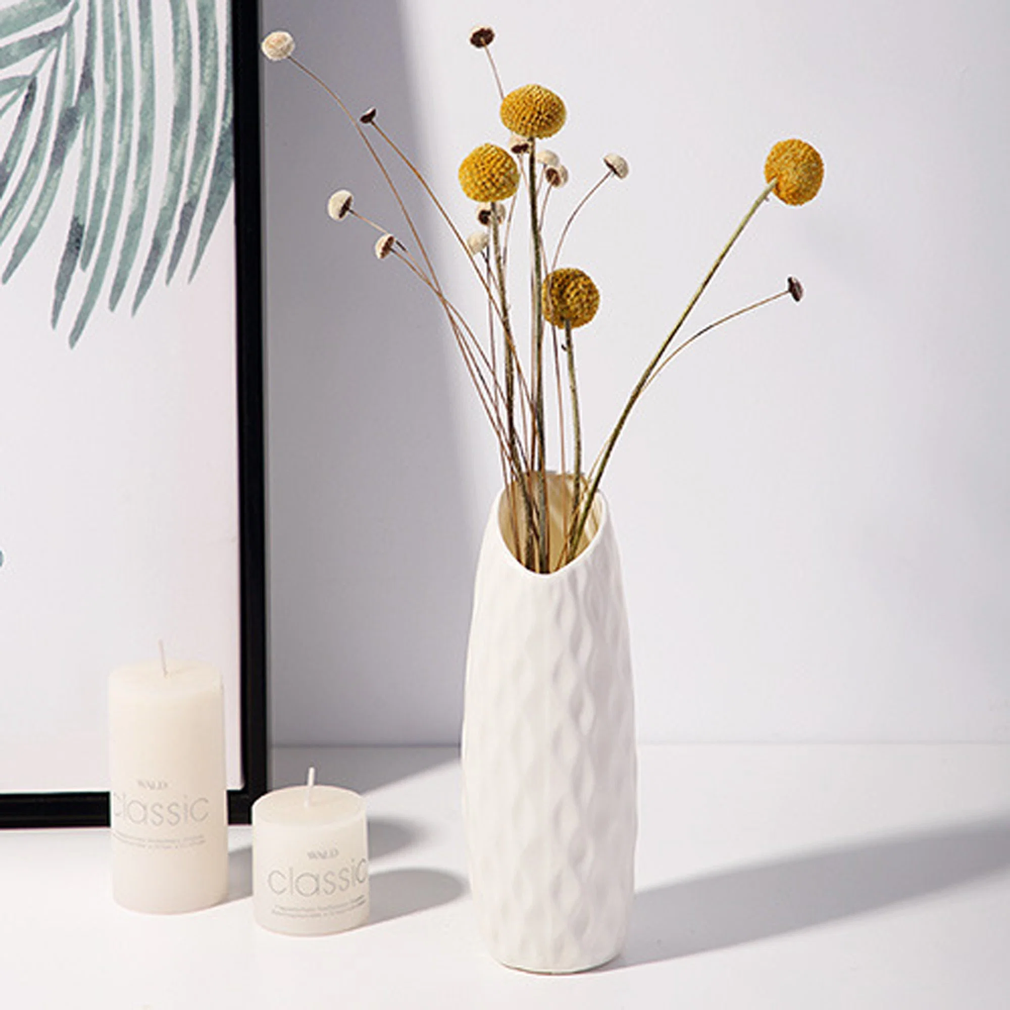 Tall Conic Composite Plastics Flower Vase Small Bud Decorative Floral Vase