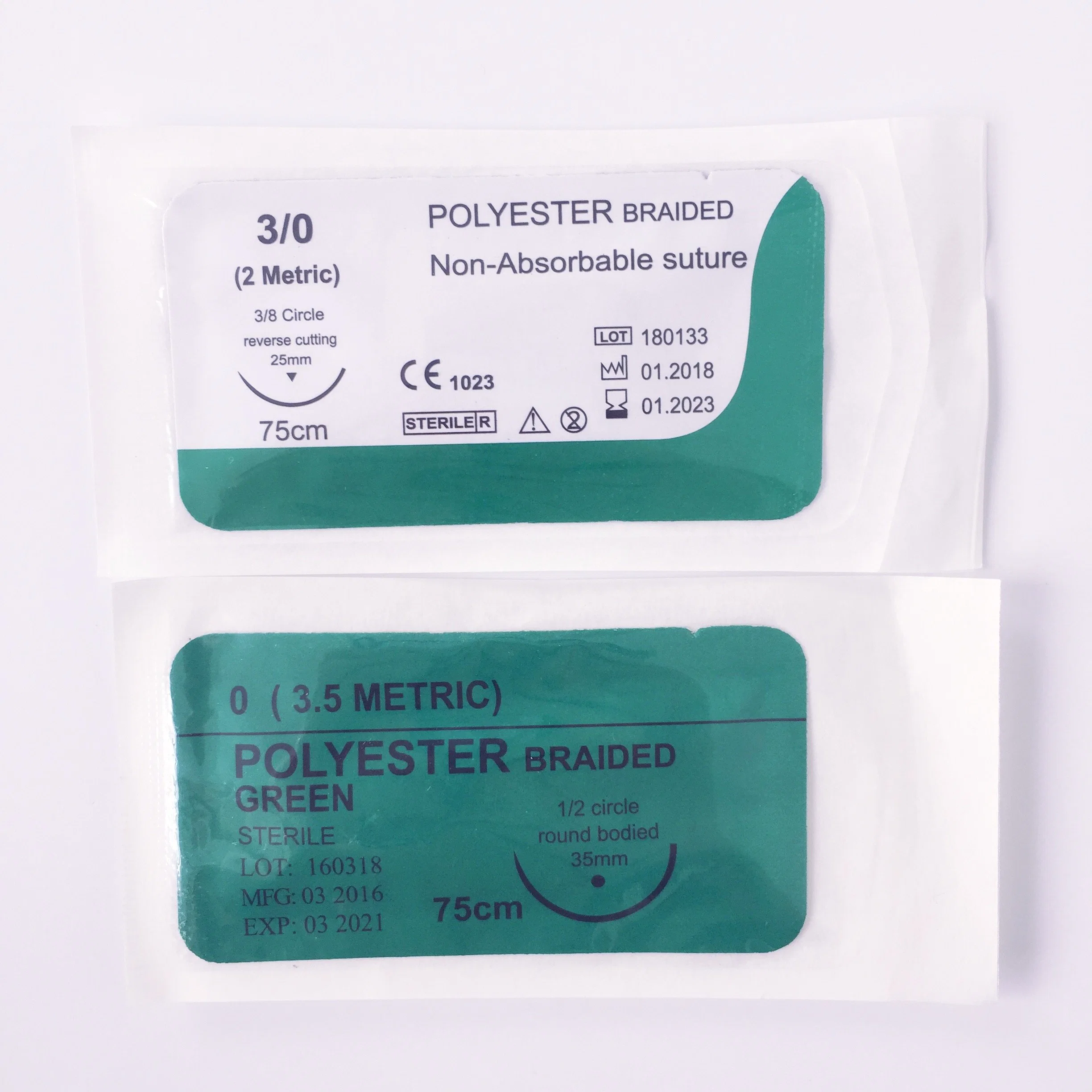 Non Absorbable Surgical Suture Polyester Braided with Needle