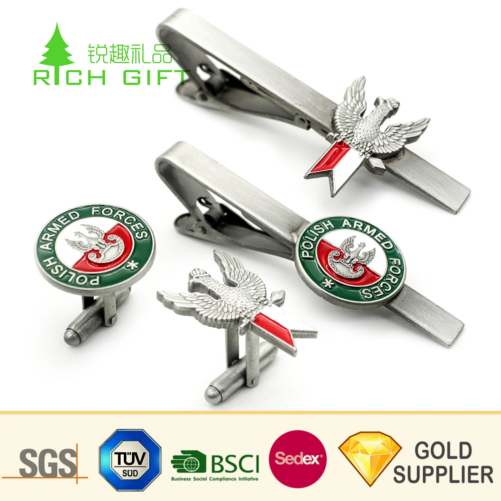 Manufacturers Cheap Custom Logo Luxury Silver Men Cufflinks Tie Clip Bar Set Wholesale/Supplier Fashion Blank Zinc Alloy Gold Brass Airplane Bus Magnetic Metal Tie Clip