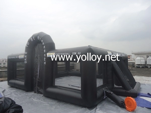 Outdoor Black Inflatable Football Arena Court Pitch for Sale