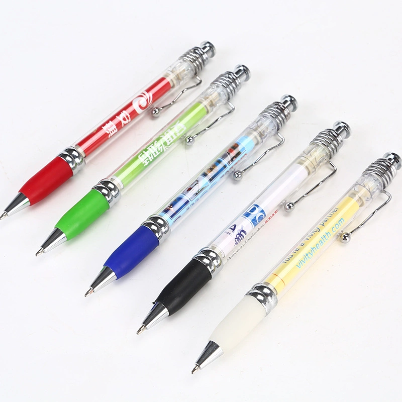 Promotional Plastic Ballpoint Pen Pull Paper Advertising Pen Pull Brush Flag Pen Custom Logo for Promotion Gift