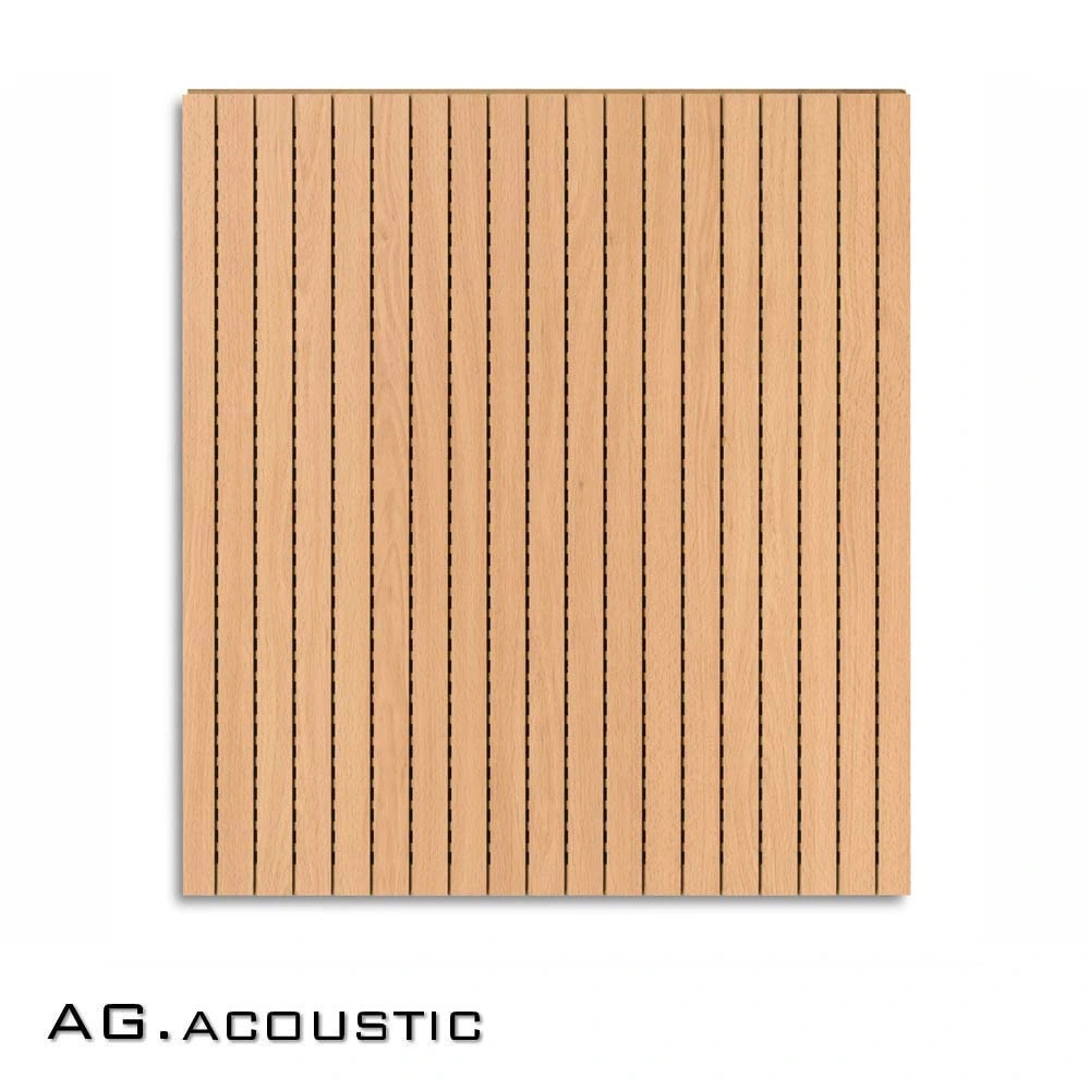 AG. Acoustic TV Background Decorative Material Slat Wall Panel Wood Sound Absorbing Grooved MDF Board