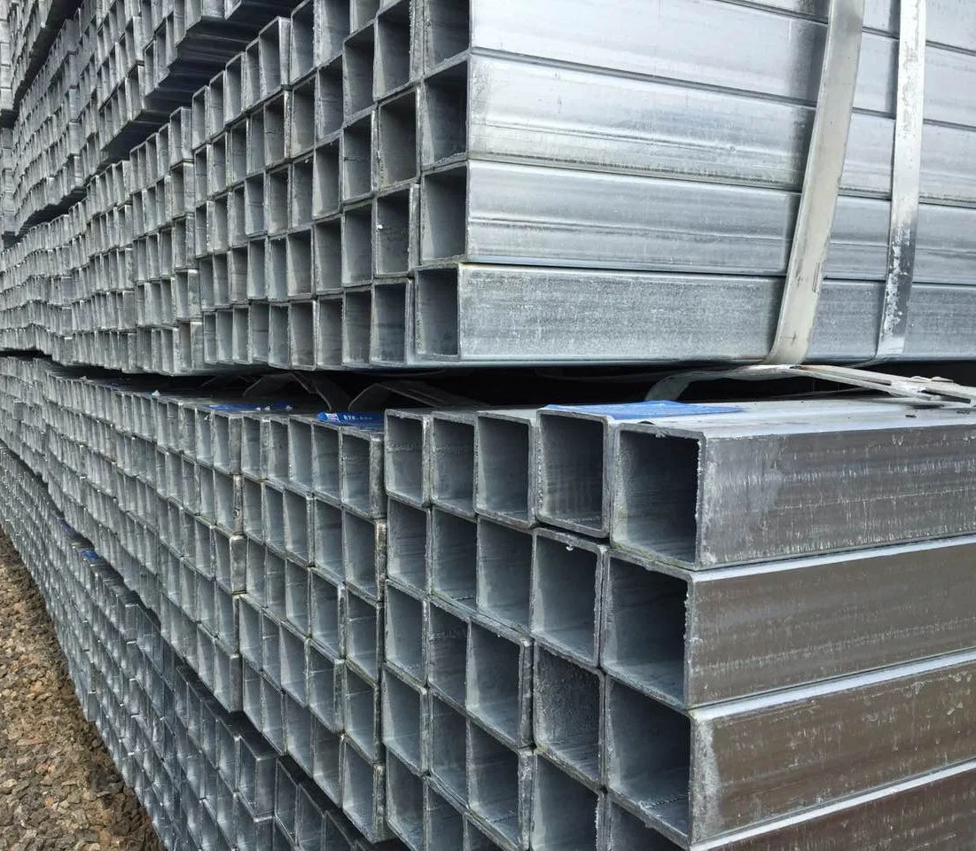 Bajo precio Gi cuadrado y rectangular galvanizado acero tubo tubos cuadrados