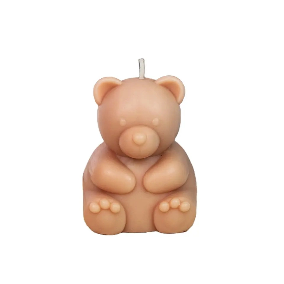 Velas aromáticas de diseño animal de lujo hechas a mano creativas Cute Velas perfumadas de oso marrón