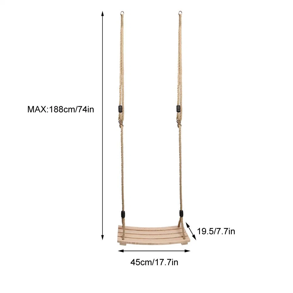 مقعد متأرجح من الخشب شجرة، أرجوحة خشبية خارجية داخلية للأطفال البالغين 17.7×7.9X0.6 بوصة