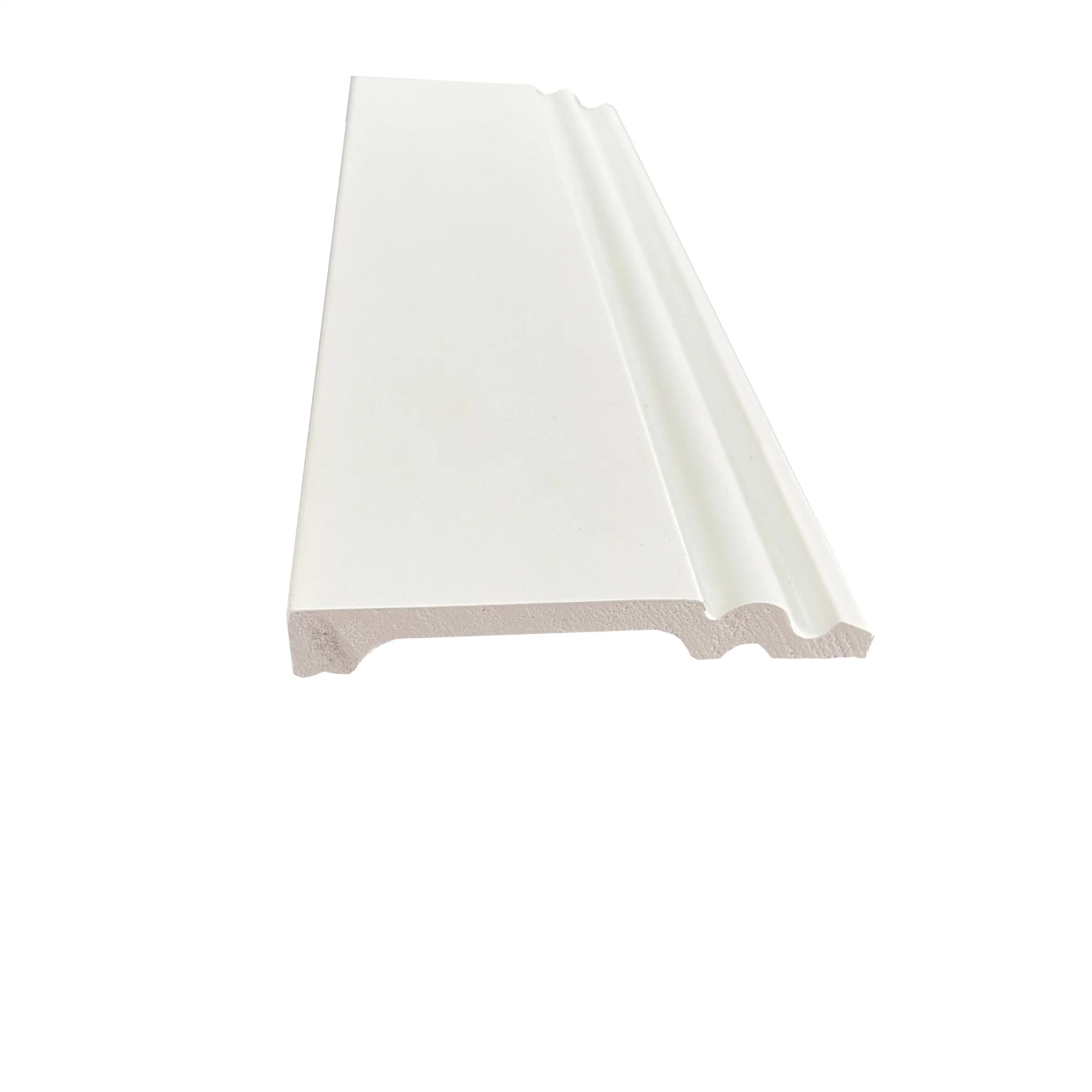 Fabricación OEM Venda Diseño libre 60mm 80mm 140mm decoración impermeable Tablero base de poliestireno Blanco plástico PS Tablero de corcho Blanco PS Molding Rodapiés