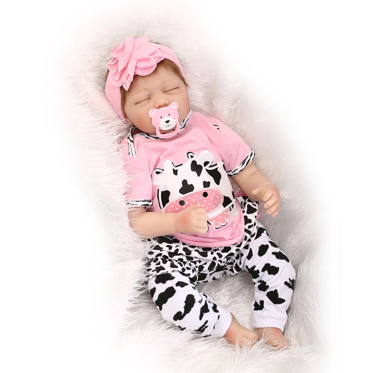 Reborn Dolls Wholesale/Supplier 22 Inch 55cm Sleeping Soft Silicone Reborn Baby Boy Girl Dolls for Children Gift Bebe Alive Reborn Bonecas Toys