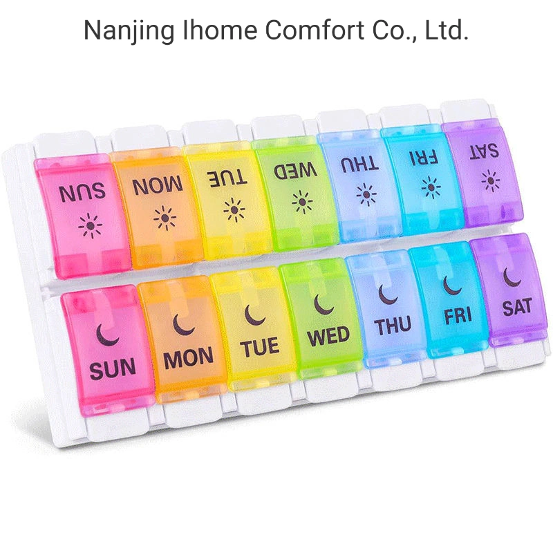OEM Wholesale/Supplier Moisture-Resistant 28 Compartment Weekly Medicine Organizer Pill Box for 7 Days