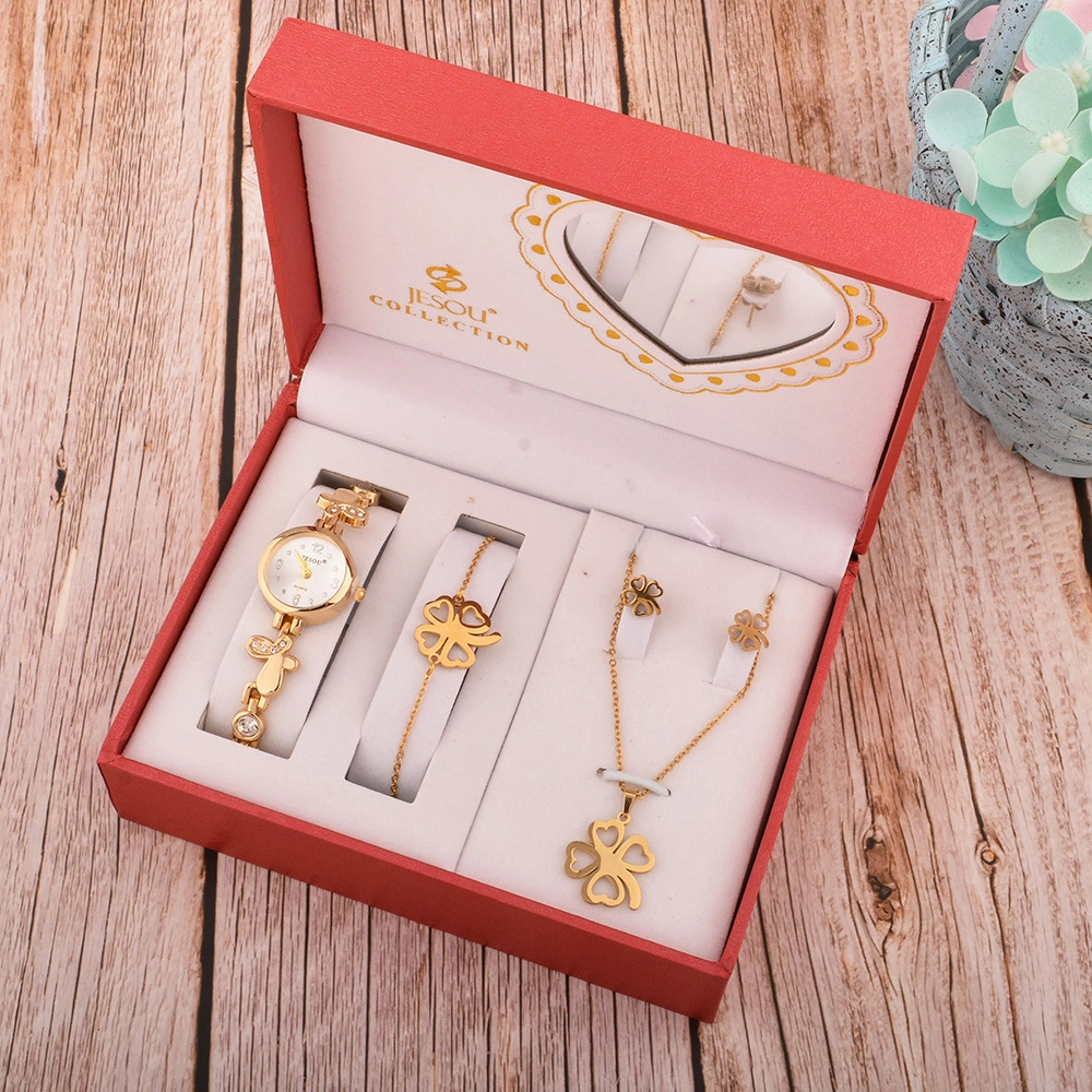 La fête des Mères personnalisé Gift Set avec Papillon Ensemble de bijoux en métal et regarder